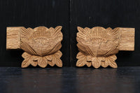 さり気ない雰囲気づくりに!! 蓮の花の彫刻飾り DC5187ab 在庫(a:5 b:5)個