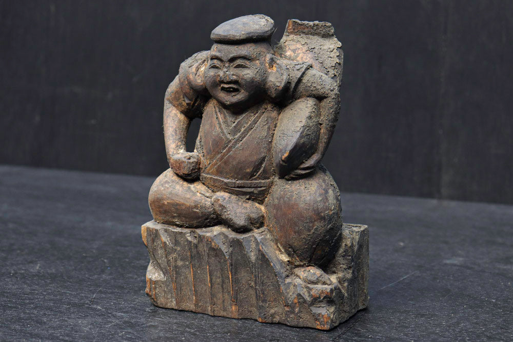 貫禄の佇まいをした木彫りの恵比須様 DC5382 – 古福庵