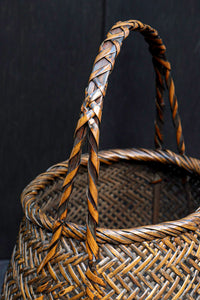 繊細な竹編みが素敵な持ち手付花カゴ DC5507