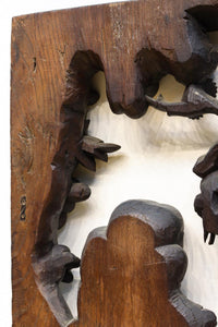 蝦蟇(ガマ)仙人を描いた風情のある彫刻飾り DC5541