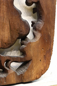 蝦蟇(ガマ)仙人を描いた風情のある彫刻飾り DC5541