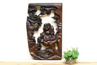 蝦蟇(ガマ)仙人を描いた風情のある彫刻飾り DC5541