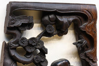 蝦蟇(ガマ)仙人を描いた風情のある彫刻飾り DC5541