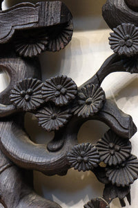 蝦蟇(ガマ)仙人を描いた風情のある彫刻飾り DC5541