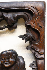 蝦蟇(ガマ)仙人を描いた風情のある彫刻飾り DC5541