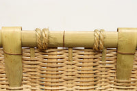 カラフルな背負い紐が可愛らしい大きな竹カゴ DC5565