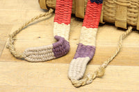 カラフルな背負い紐が可愛らしい大きな竹カゴ DC5565