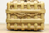 カラフルな背負い紐が可愛らしい大きな竹カゴ DC5565