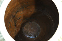 緑色の柔らかな縦縞柄が趣きある信楽焼の大きなカメ DC5784