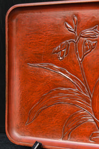 お花の絵柄が風流な味わい深いお盆 DC5848abc 在庫(a:0 b:0 c:0)枚