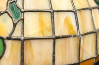 オレンジのステンドグラスが温かみある明りを灯すスタンドライト DC6013