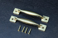 時代感のある黄金色の持ち手金具(ネジ付き) DC6448 在庫2個1組x21個