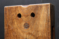 深みある古色に杢目が映える箱型の滑車 DC6599