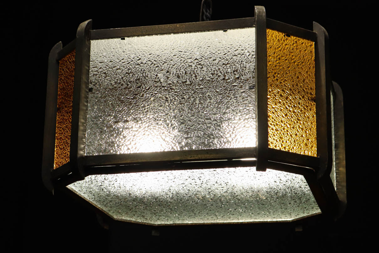 大正浪漫!! アンバーガラスがお洒落なシャンデリア DC6706 – 古福庵