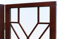 極上!! 幾何学模様がお洒落なガラス入り二つ折り衝立 DC6732