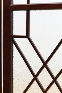 極上!! 幾何学模様がお洒落なガラス入り二つ折り衝立 DC6732