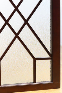 極上!! 幾何学模様がお洒落なガラス入り二つ折り衝立 DC6732