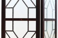 極上!! 幾何学模様がお洒落なガラス入り二つ折り衝立 DC6732