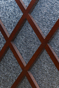 極上!! 幾何学模様がお洒落なガラス入り二つ折り衝立 DC6732