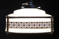 角麻セル帯装飾で雅な面持ちある四角形の電笠 DC6846