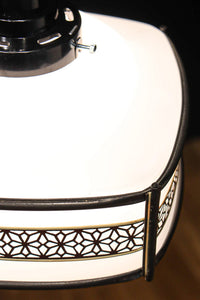 角麻セル帯装飾で雅な面持ちある四角形の電笠 DC6846