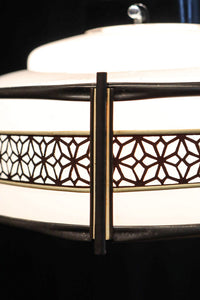 角麻セル帯装飾で雅な面持ちある四角形の電笠 DC6846