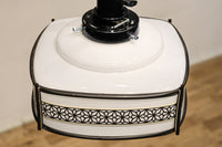 角麻セル帯装飾で雅な面持ちある四角形の電笠 DC6846