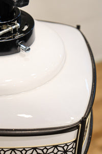 角麻セル帯装飾で雅な面持ちある四角形の電笠 DC6846