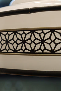 角麻セル帯装飾で雅な面持ちある四角形の電笠 DC6846