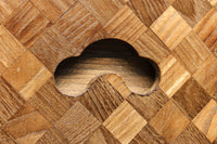 濃淡のあるチェック柄が可愛らしい桑材寄木細工の小引き出し DC6850