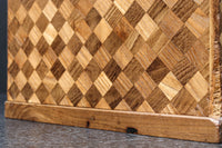 濃淡のあるチェック柄が可愛らしい桑材寄木細工の小引き出し DC6850