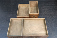 濃淡のあるチェック柄が可愛らしい桑材寄木細工の小引き出し DC6850