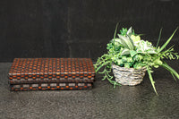 艶やかな編み目模様の味わい溢れる竹編み文入れ DC7007b