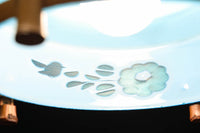 ブルーのガラス笠と竹フレームがお洒落な電笠 DC7025