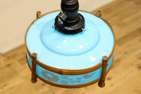 ブルーのガラス笠と竹フレームがお洒落な電笠 DC7025