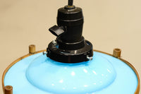 ブルーのガラス笠と竹フレームがお洒落な電笠 DC7025