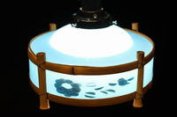 ブルーのガラス笠と竹フレームがお洒落な電笠 DC7025