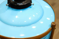 ブルーのガラス笠と竹フレームがお洒落な電笠 DC7025