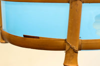 ブルーのガラス笠と竹フレームがお洒落な電笠 DC7025