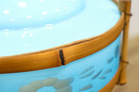 ブルーのガラス笠と竹フレームがお洒落な電笠 DC7025