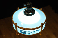 ブルーのガラス笠と竹フレームがお洒落な電笠 DC7025