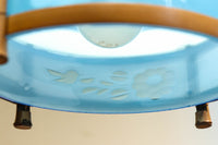 ブルーのガラス笠と竹フレームがお洒落な電笠 DC7025