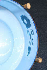 ブルーのガラス笠と竹フレームがお洒落な電笠 DC7025