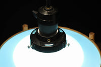 ブルーのガラス笠と竹フレームがお洒落な電笠 DC7025