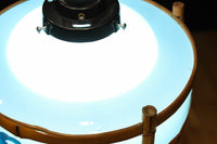 ブルーのガラス笠と竹フレームがお洒落な電笠 DC7025