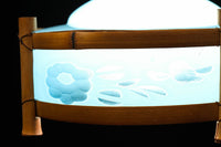 ブルーのガラス笠と竹フレームがお洒落な電笠 DC7025