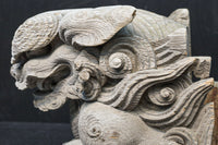 力強い表情で迫力のある木鼻一対 DC7373ab 在庫2個一組