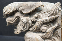 力強い表情で迫力のある木鼻一対 DC7373ab 在庫2個一組