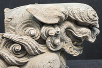 力強い表情で迫力のある木鼻一対 DC7373ab 在庫2個一組