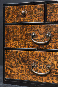 上品な素晴らしい杢目の針箱 DC7446